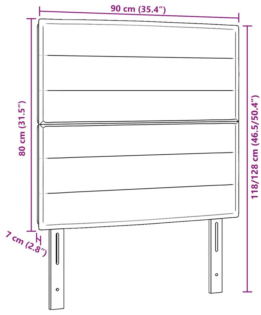 Fejtámla vonal design világosszürke 90 cm szövet