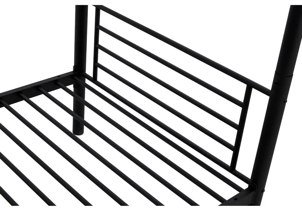 Bunky ágy 90 x 200 cm, emeletes, fekete