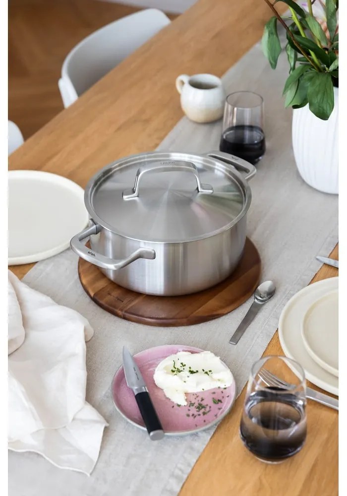 Indukciós tűzhelyhez alkalmas rozsdamentes acél lábas fedővel 4 l Lucca 3.0 – FABINI