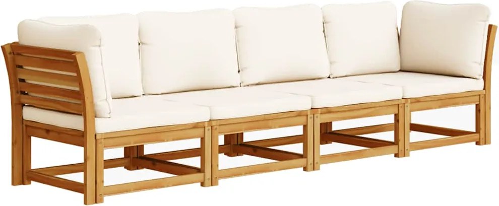 vidaXL 4 részes tömör akácfa kerti ülőgarnitúra párnákkal