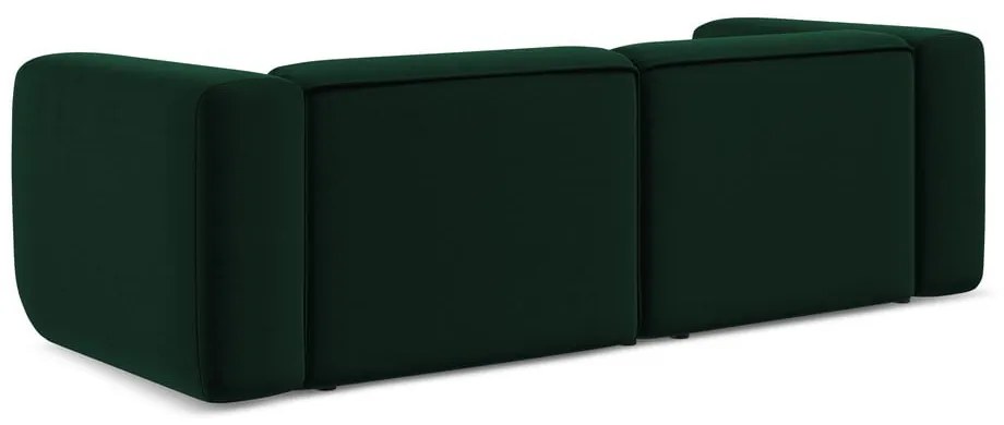 Sötétzöld bársony kanapé 228 cm Ekahi – Makamii