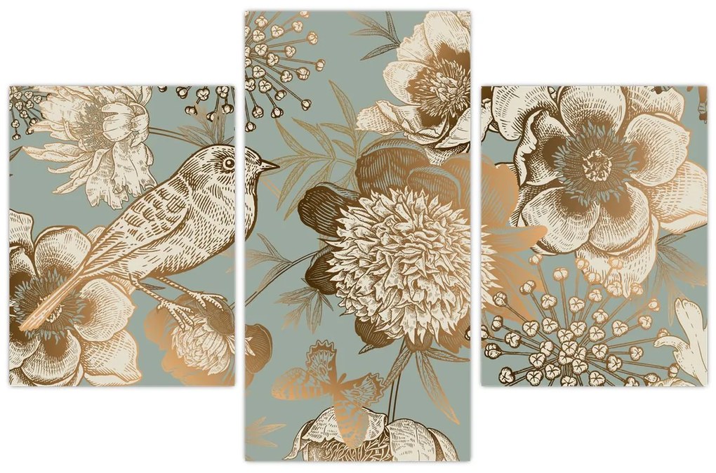 Kép - Kert egy madárral (90x60 cm)