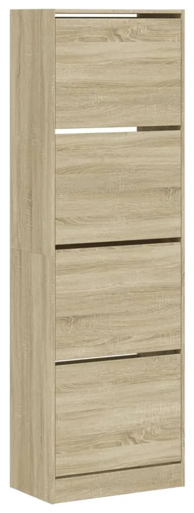 sonoma tölgy cipőszekrény 4 kihajtható fiókkal 60x34x187,5 cm