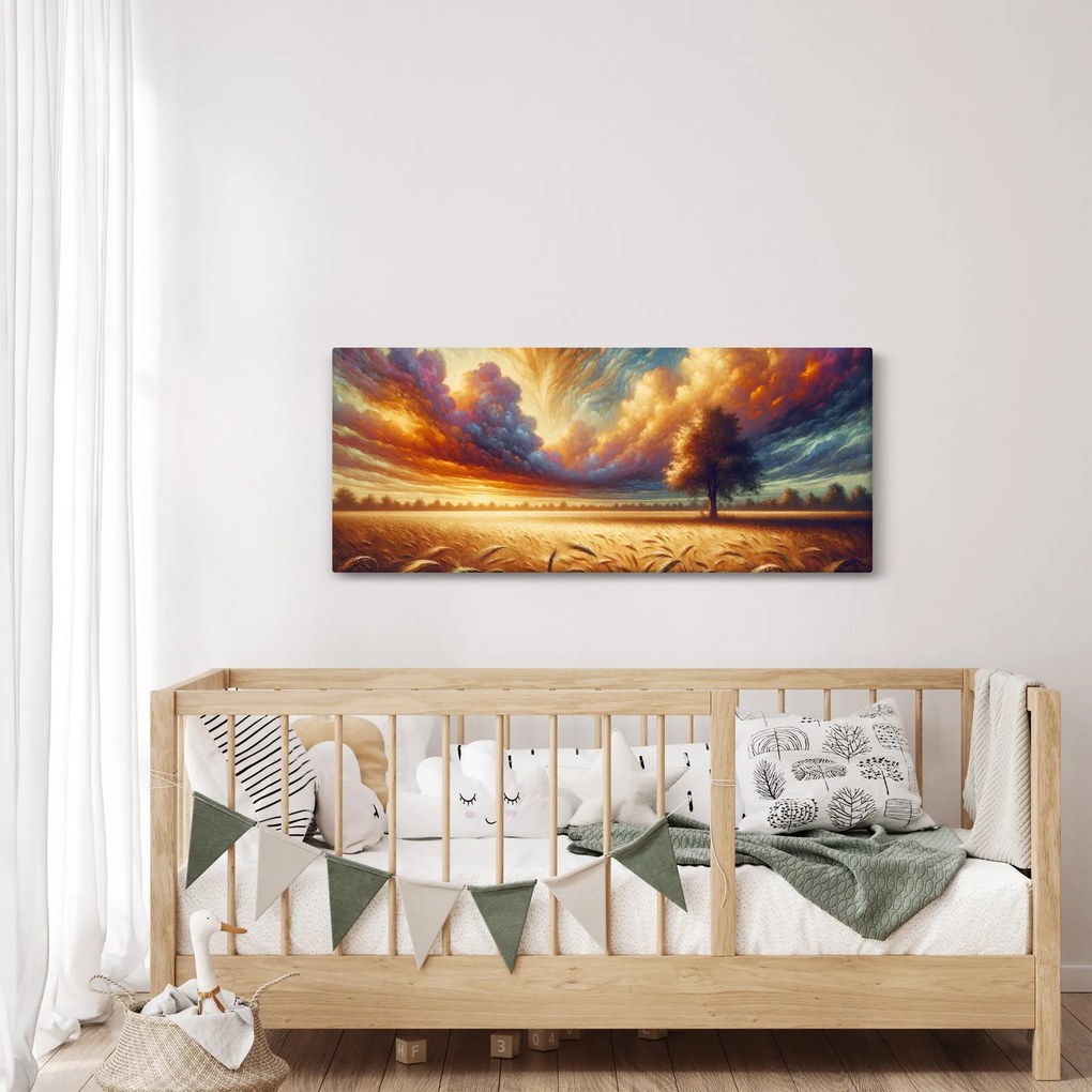 Kép – Fa a mezőn (120x50 cm)