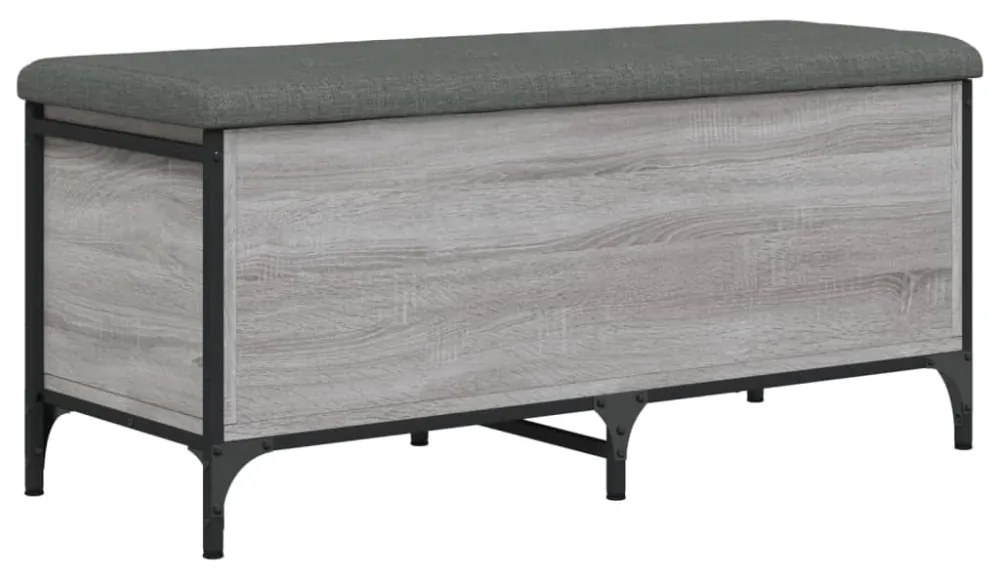 szürke sonoma színű szerelt fa tárolópad 102 x 42 x 45 cm