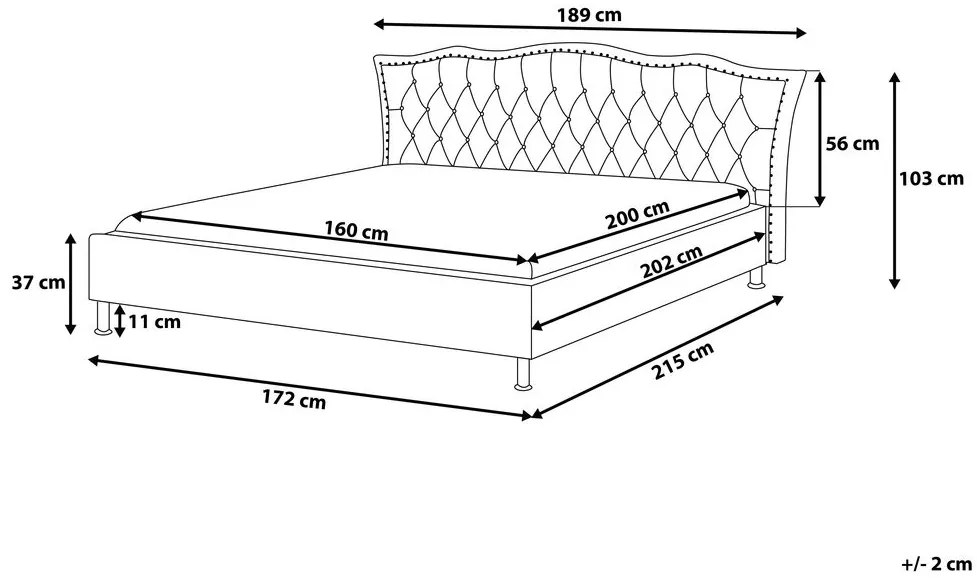 Franciaágy 160 cm MATH (ágyráccsal) (fekete). 1007352