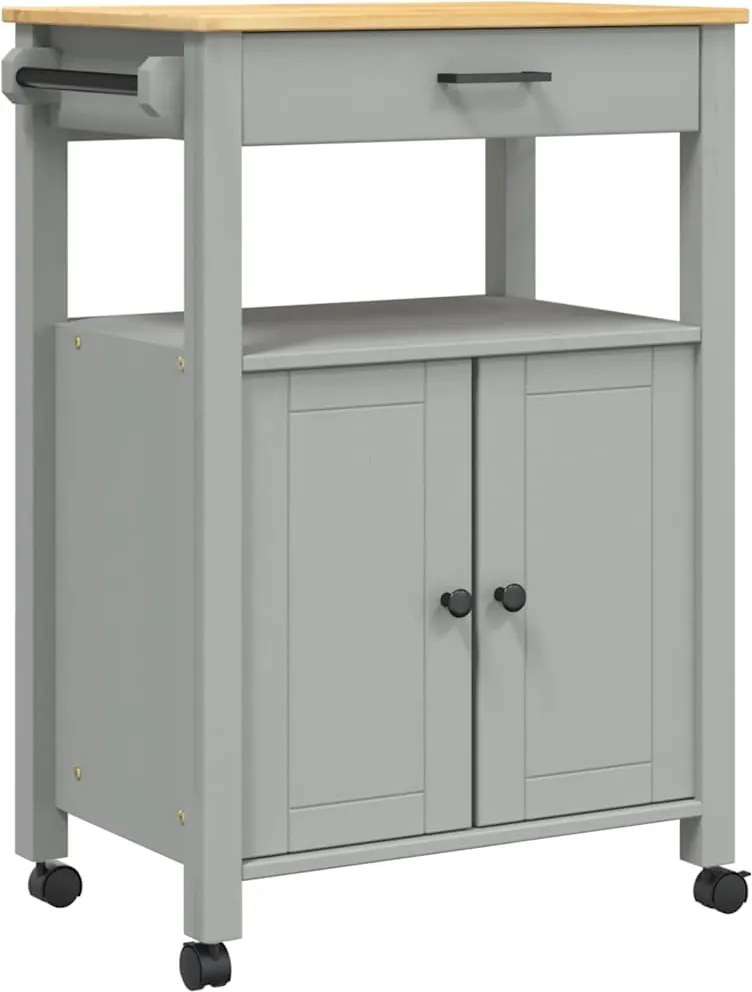 vidaXL MONZA tömör fenyőfa konyhai kocsi 60 x 40 x 88,5 cm