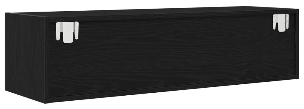 TV Szekrény Fekete Tölgy 100x31x25,5 cm Szerelt Fa