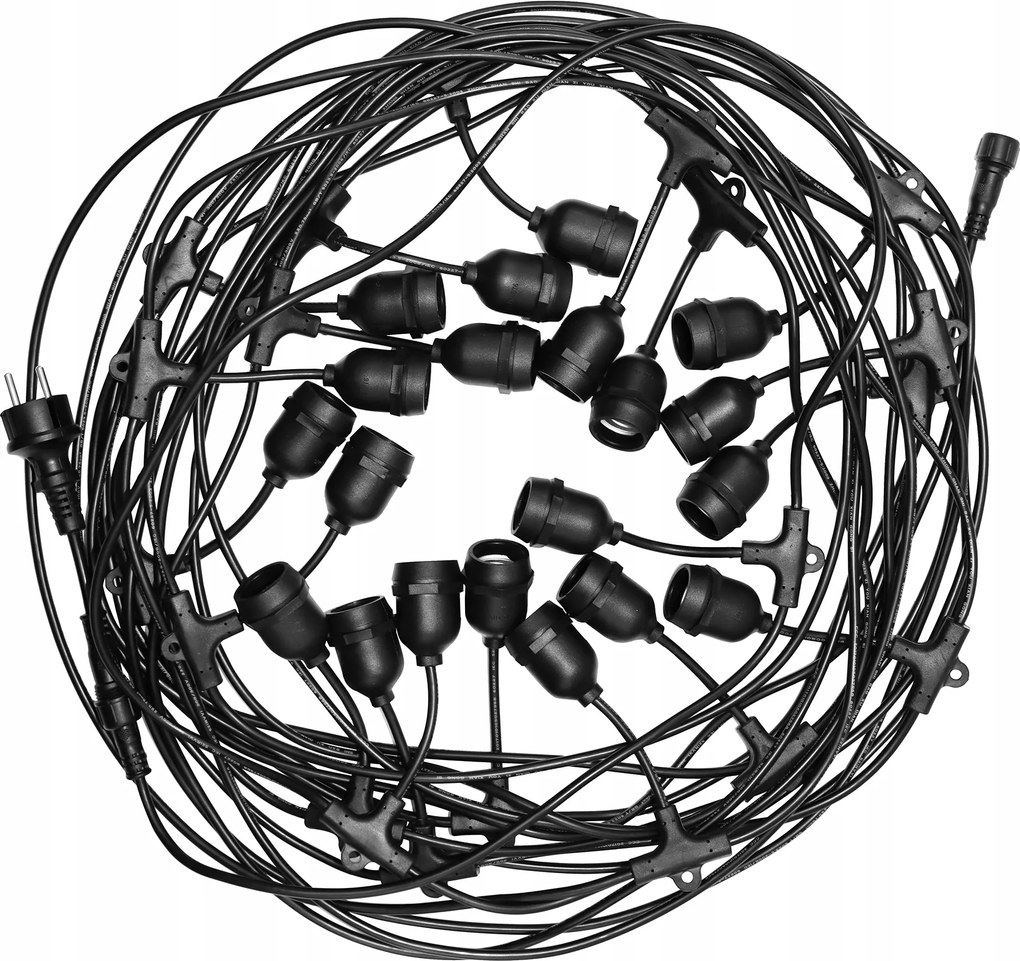 Edo Kerti fényfüzér 20m E27 Kültéri kerti lámpa 230V IP54