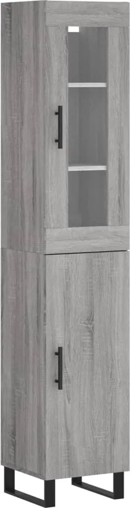 vidaXL szürke sonoma szerelt fa magasszekrény 34,5 x 34 x 180 cm