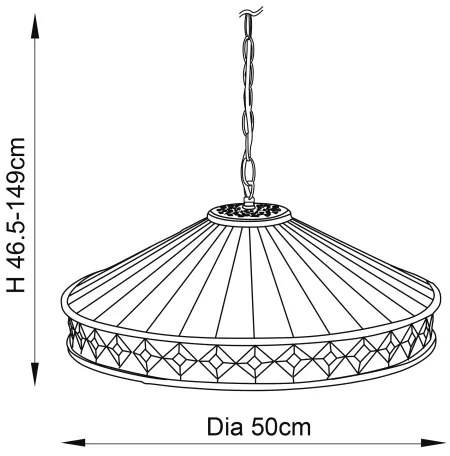 Endon 64147 - Láncos csillár Tiffany FARGO 1xE27/60W/230V átm. 50 cm