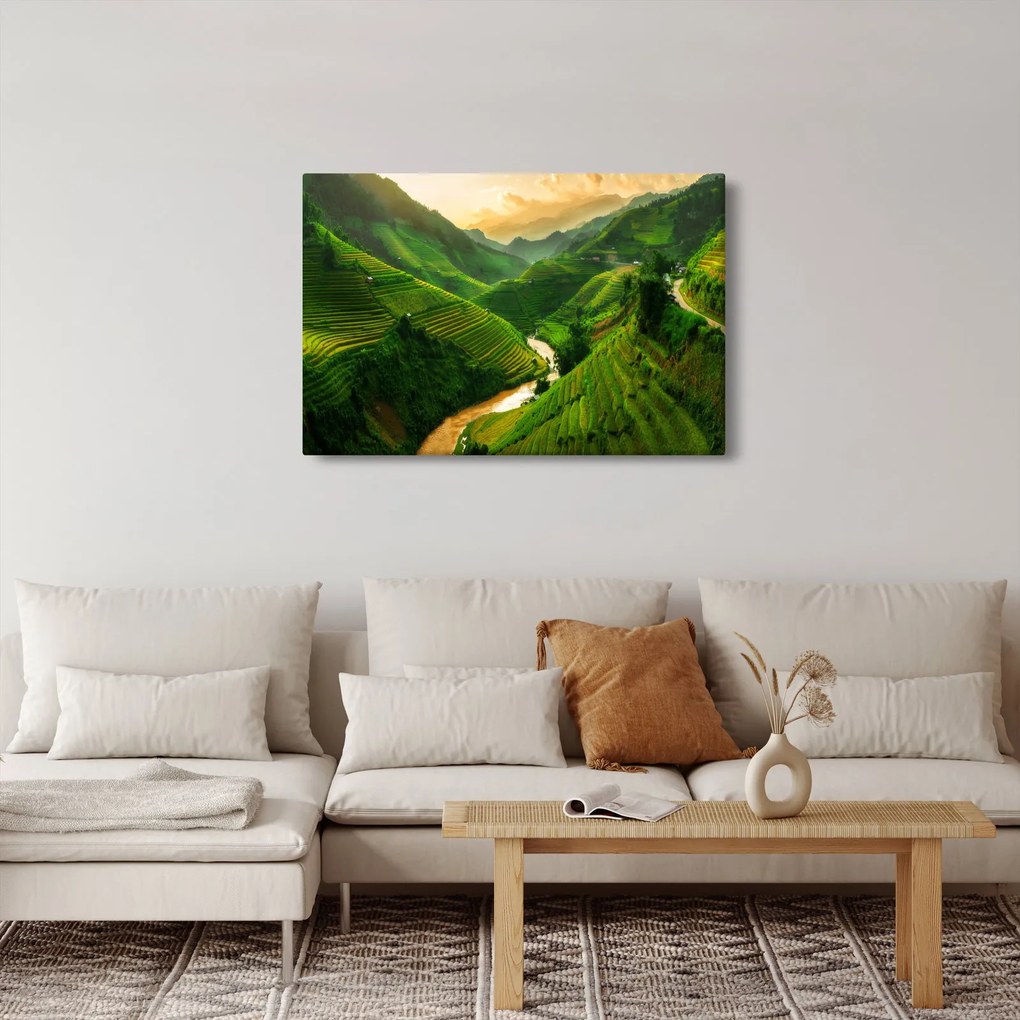 Kép - Mu Cang Chai rizsteraszok (90x60 cm)
