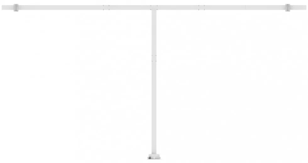 kék és fehér automata póznás napellenző 600 x 300 cm