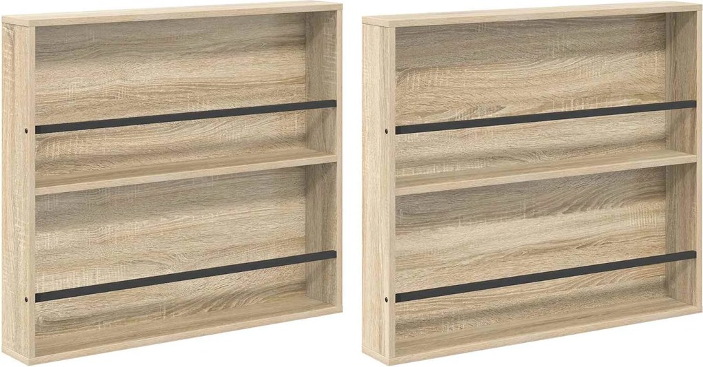 vidaXL Magazin állvány 2 pcs Sonoma tölgy 80 x 12 x 70 cm Faanyag