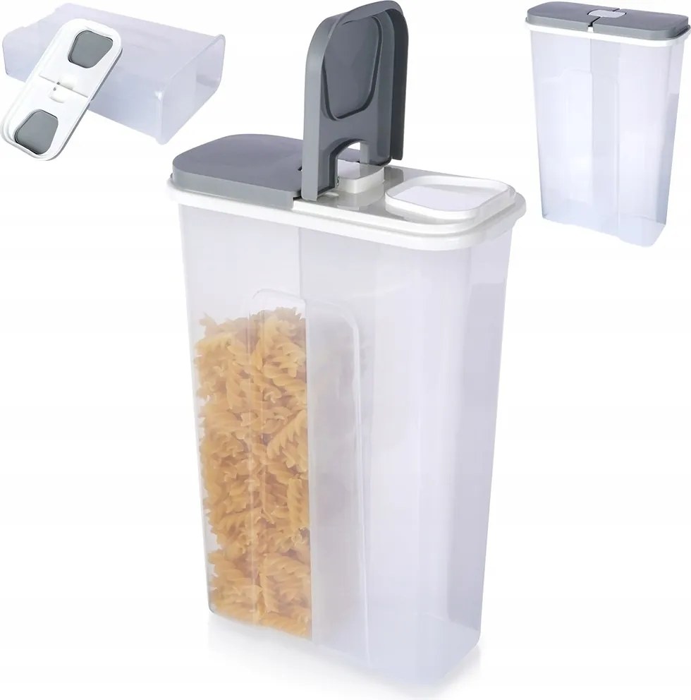 Konyhai osztott tartály ömlesztett termékek gabona élelmiszer adagoló 3,5L