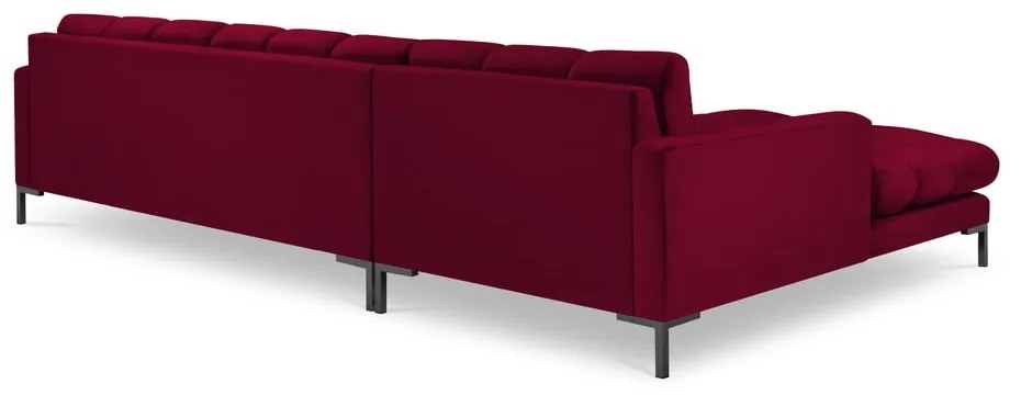 Bali piros bársony sarokkanapé, bal oldali - Cosmopolitan Design