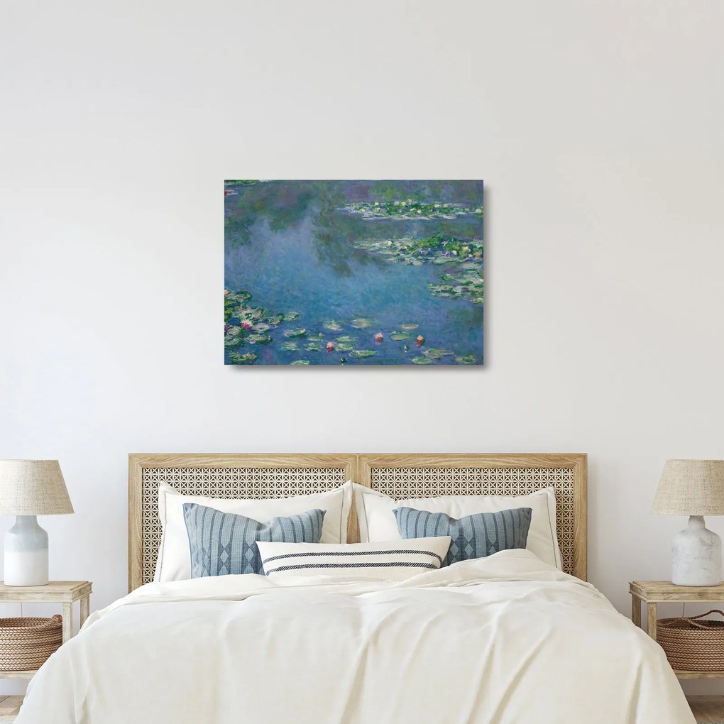 Üveg kép - Claude Monet, Water Lilies, reprodukciók (70x50 cm)