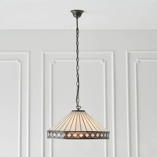 Endon 64147 - Láncos csillár Tiffany FARGO 1xE27/60W/230V átm. 50 cm