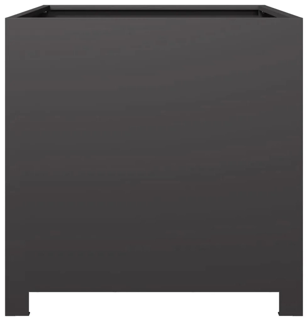 fekete acél kerti virágtartó 50 x 50 x 50 cm