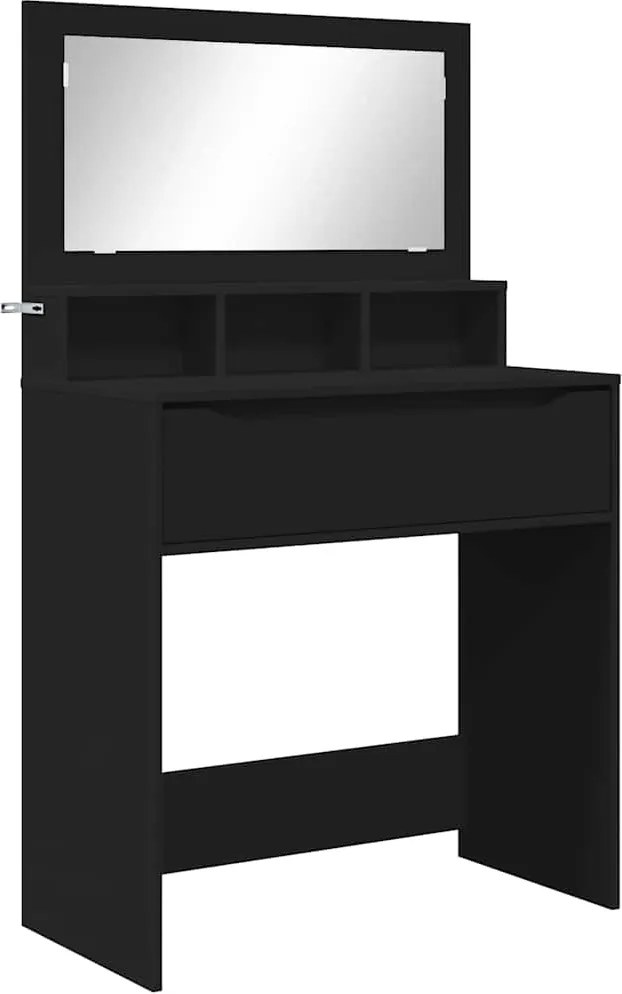 vidaXL Hálószobai Öltözködő Asztalok Fekete 80 x 39,6 x 135 cm Faanyag