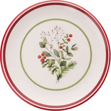 6 részes karácsonyi kerámia desszerttányér készlet Xmas Leaf