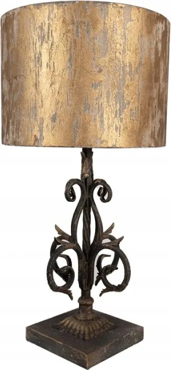 Asztali lámpa dekoratív állólábbal és arany lámpabúrával 36x71 cm