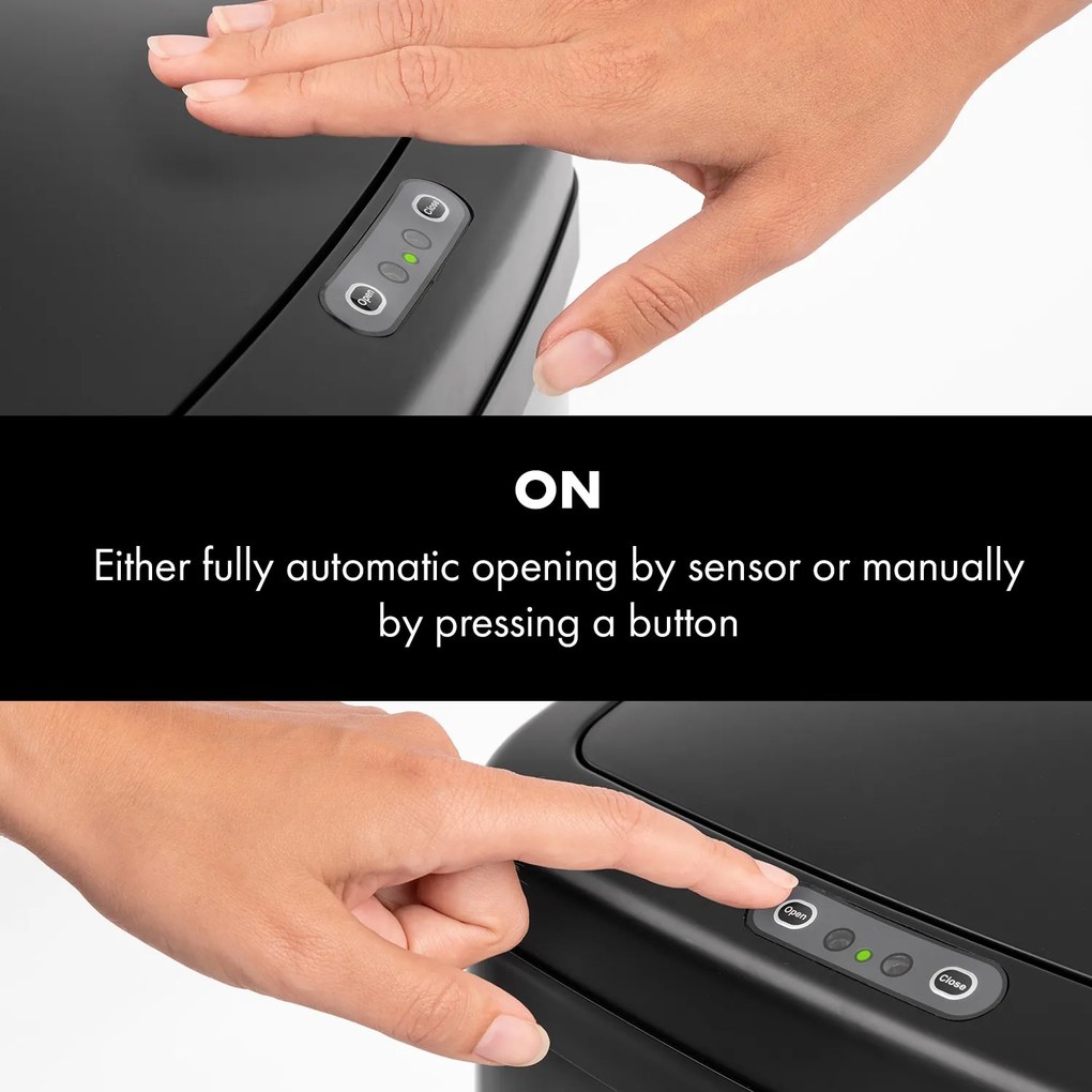 Klarstein Cleansmann, szemetes, szenzorral, 30 l, szemeteszsákokhoz, ABS, fekete