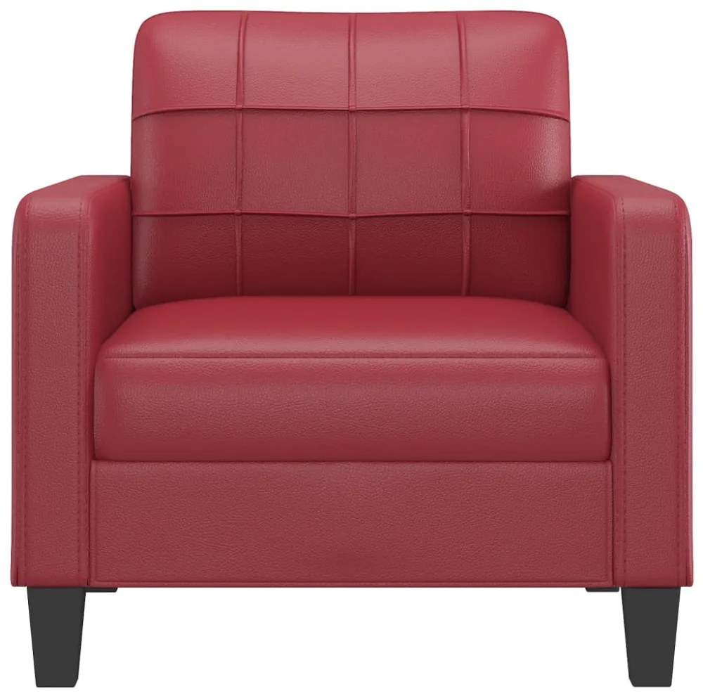 bordó műbőr kanapéfotel 60 cm