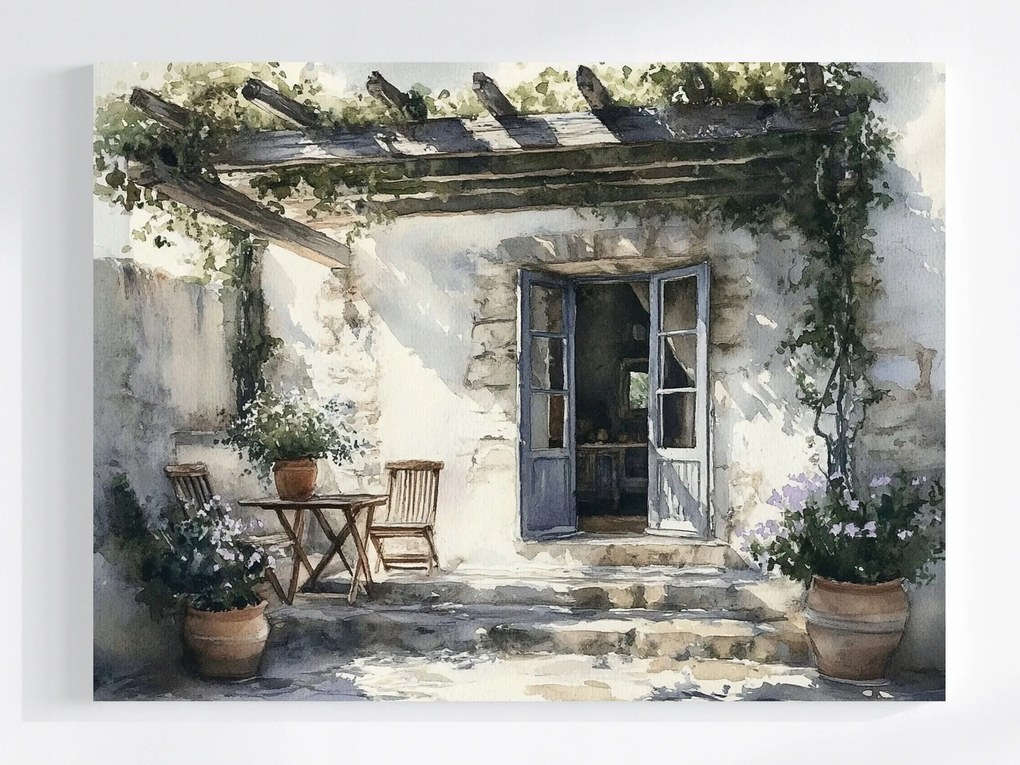 Vászonkép Canvas Tájkép Mediterrán Ház Terasz Kert 80x60