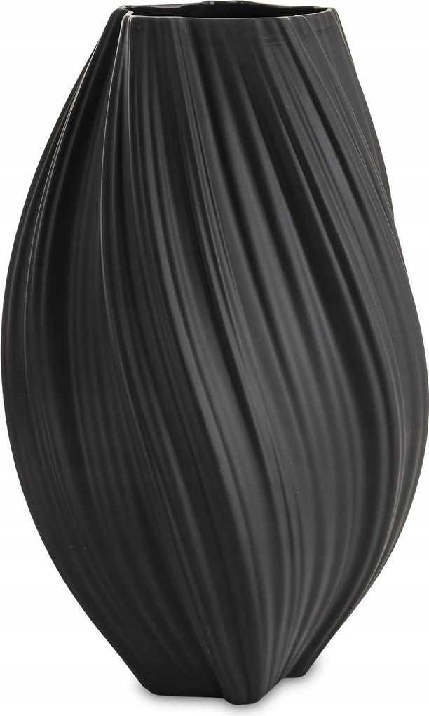 Elegáns fekete porcelán váza modern lakberendezés 34 cm