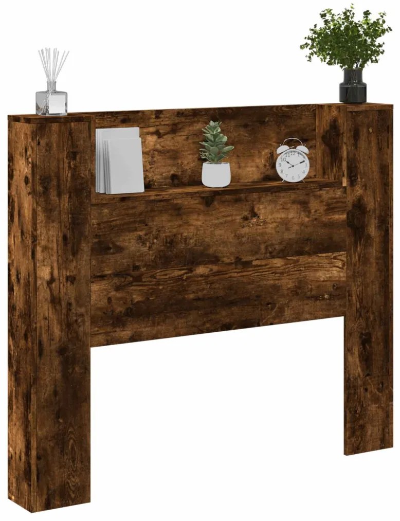 Fejtámla polcokkal Füstölt tölgy 120 x 16,5 x 103,5 cm Faanyag