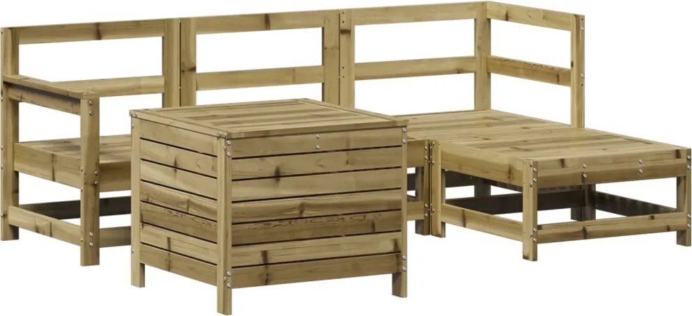 vidaXL 5 részes impregnált fenyőfa kerti kanapészett