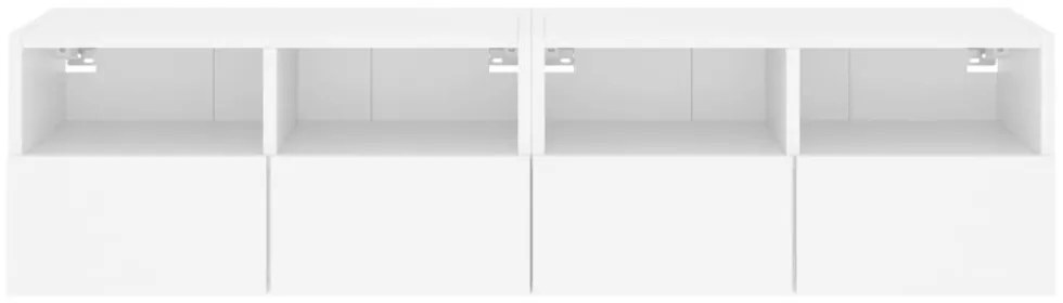 2 db fehér szerelt fa fali TV-szekrény 60 x 30 x 30 cm