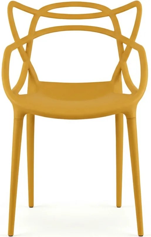 4 db műanyag KATO szék szett, mustársárga