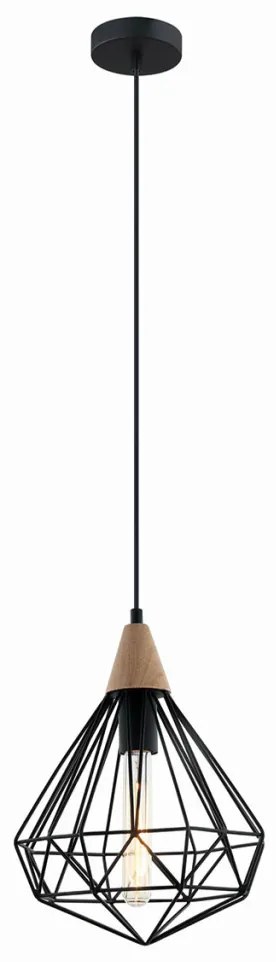 Italux MAELLE MDM-2591/1S BK Függőlámpa 1x60W/E27