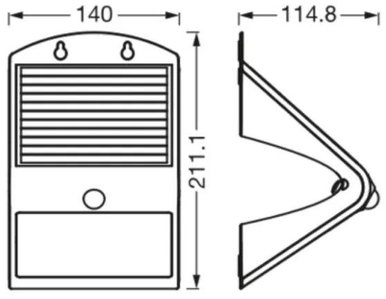 Ledvance - LED Napelemes érzékelős fali lámpa LEPKE LED/4W/3,7V IP65