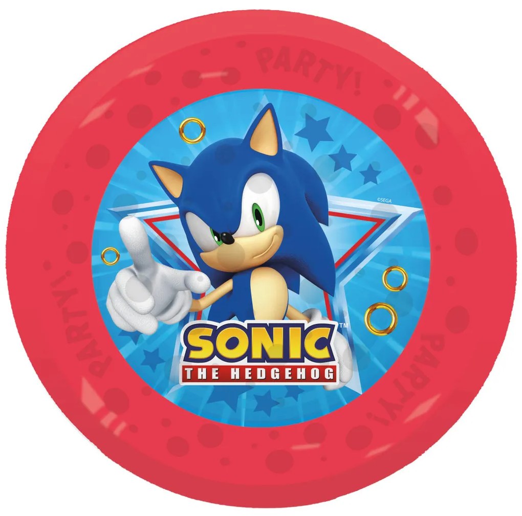 Sonic a sündisznó Sega micro prémium műanyag lapostányér 4 db-os szett 21 cm