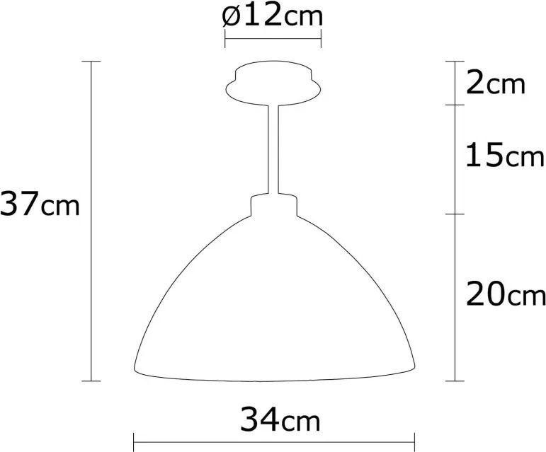 Bergama N-146 arany fém és üveg függőlámpa, Ø34 cm