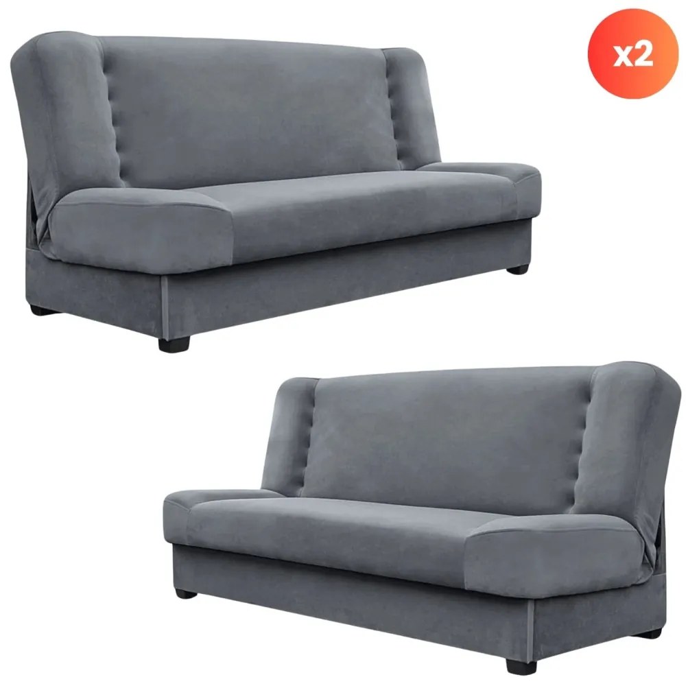 2 darabos kétszemélyes kanapé szett szürke színben. PIANO