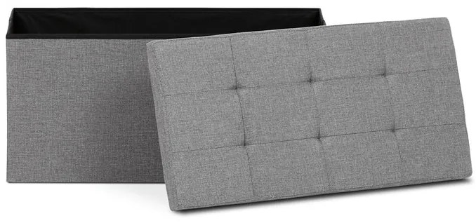 Tárolós Puff, Szürke Durva Szövet. TAB-462 GREY2