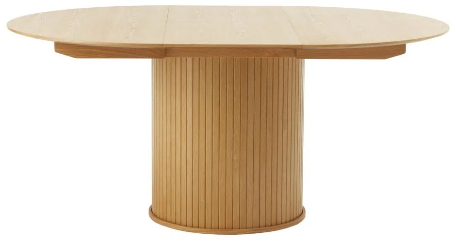 Kerek bővíthető étkezőasztal tölgyfa dekorral ø 120 cm Nola – Unique Furniture