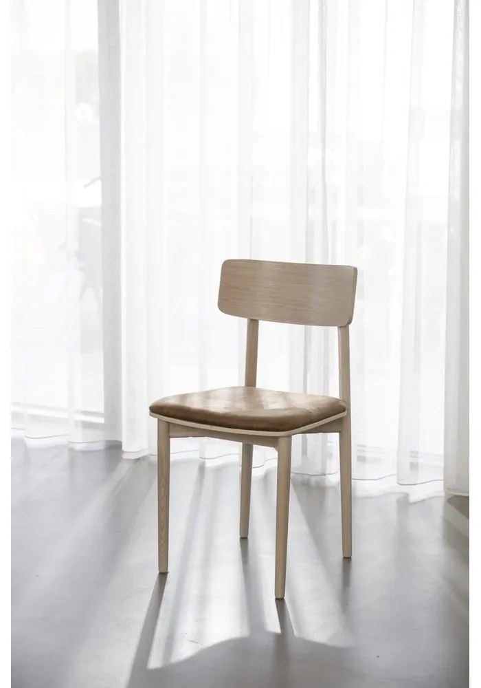 Konyakbarna-natúr színű bőr utánzat étkezőszék szett 2 db-os Wolcott – Rowico