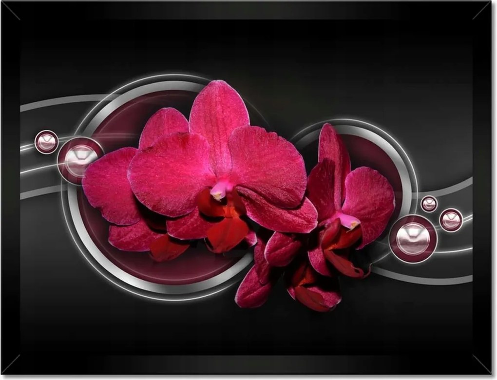 Poszterek keretben 40x30 Absztrakt orchideával