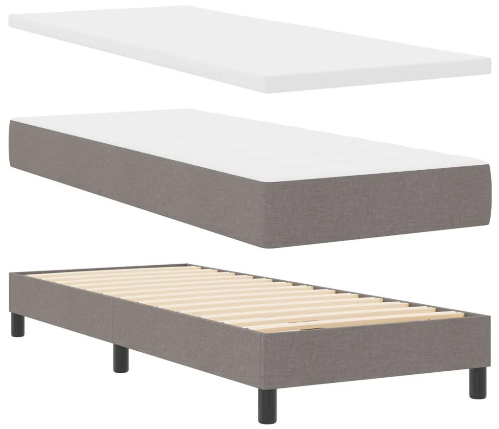 Box Spring Ágy Matraccal és LED Taupe 80x200 cm Szövet