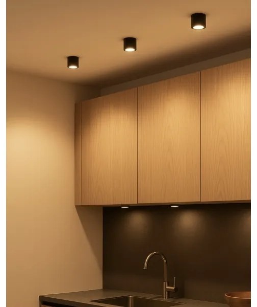 LED spotlámpa LED/5W/230V 3000/4000/6400K átm. 7,5 cm fekete