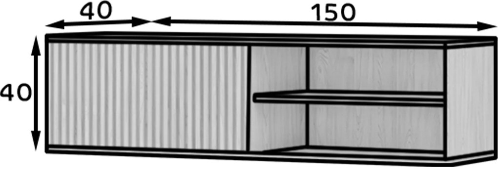 AKCIÓ Fali TV állvány ENTSIAN 150x40cm, artisan tölgy II. osztály