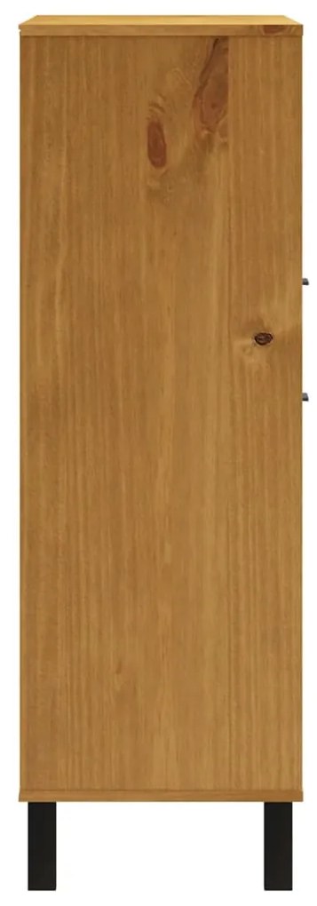FLAM tömör fenyőfa magasszekrény üvegajtóval 92x40x122,5 cm