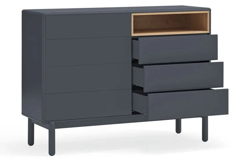 Sötétszürke alacsony komód 120x90 cm Corvo - Teulat