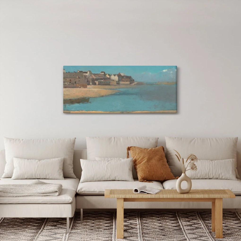 Kép - Odilon Redon, Village by the Sea in Brittany, reprodukciók (120x50 cm)