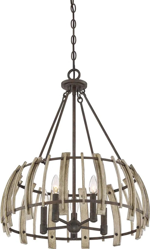 Quoizel loft függeszték wood hollow fekete falusias elsqz-wood-hollow-5p